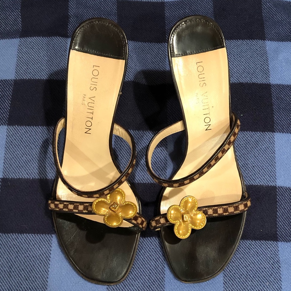 Louis Vuitton Damier Fur Heels